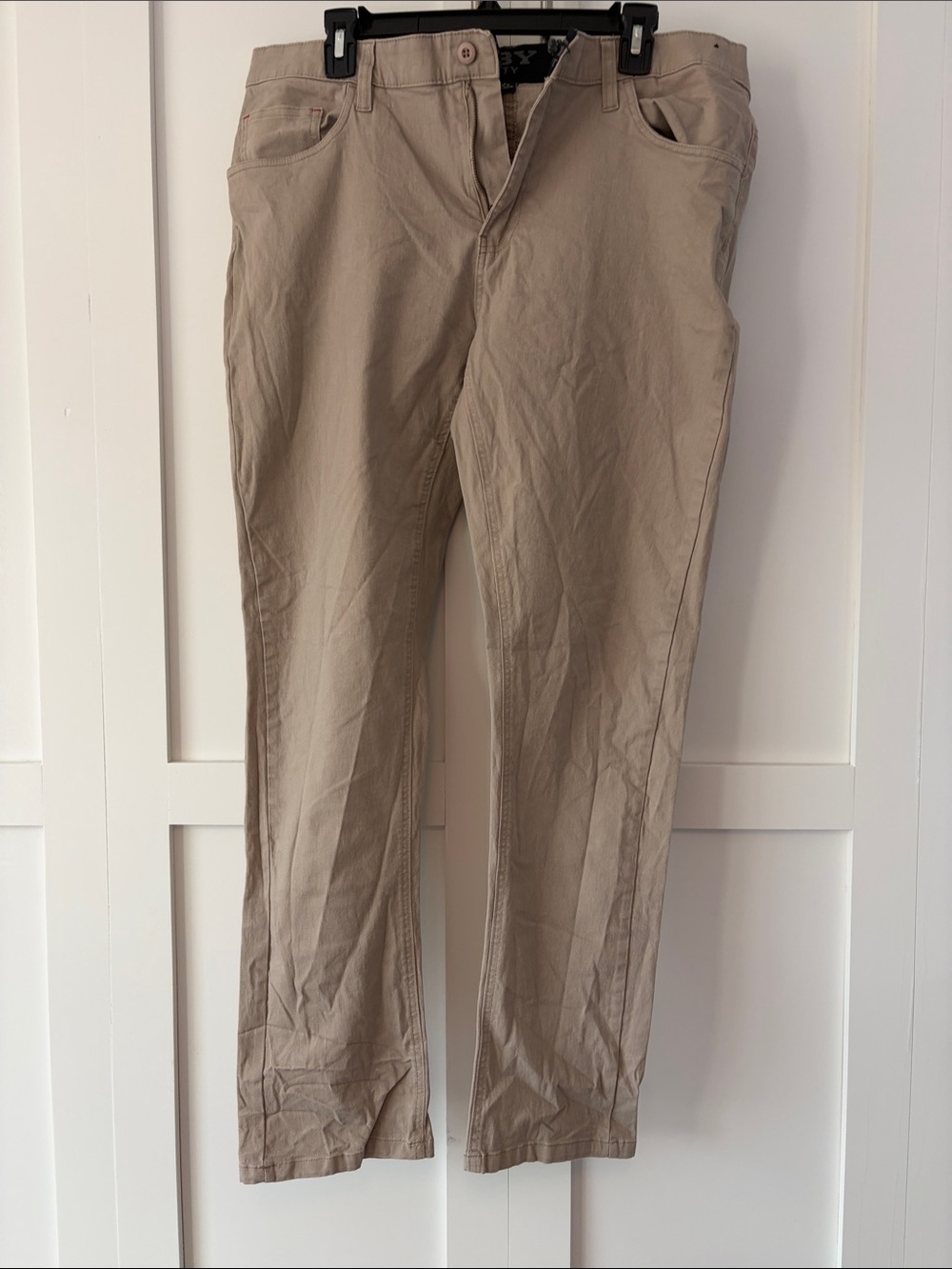 Men's Khaki Straight-Leg Chinos — Neutral Tan